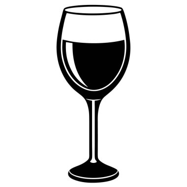 Bir kadeh şarap ikonu. vektör çizimi tasarımı