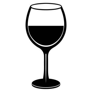 Şarap kadehi simgesi, basit stil.
