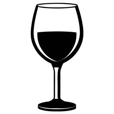 Şarap kadehi ikonu. Şarap kadehi vektörünün ana hatları