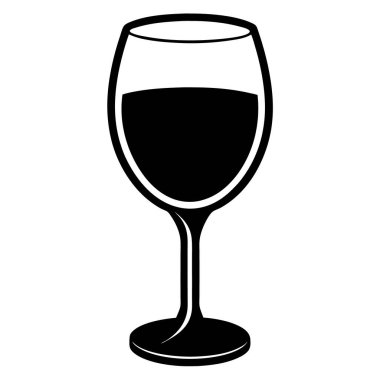 Şarap kadehi ikonu. Şarap kadehi vektörünün ana hatları