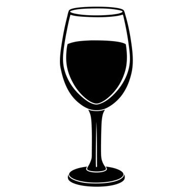 Şarap kadehi simgesi, basit stil.