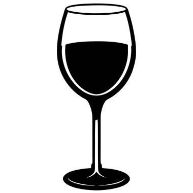 Bir kadeh şarap ikonu. basit vektör