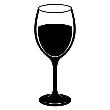 Bir kadeh şarap ikonu, sade stil.