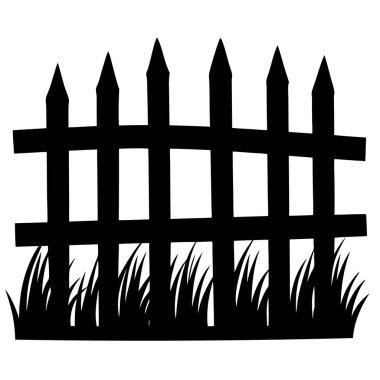 Çim ve çit simgesinin vektör çizimi. çit ve bahçe stok vektör illüstrasyonu koleksiyonu.