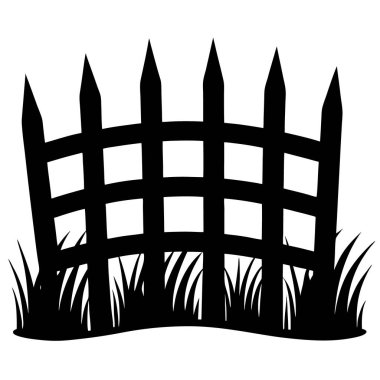 çit simgesi, basit siyah tasarım