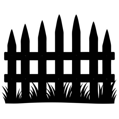 Bahçe çiti ikonu. Bahçe çiti vektör simgesinin basit gösterimi