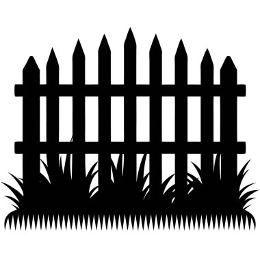 Beyaz arkaplanda bir çitin vektör çizimi