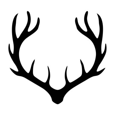 Beyaz arka planda geyik boynuzu silueti