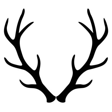 Beyaz arka planda geyik boynuzu silueti