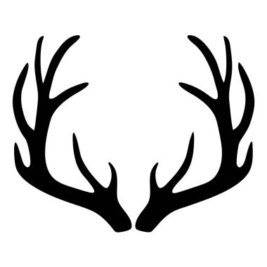 Geyik boynuzu siluetinin vektör çizimi