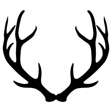 geyik boynuzu silueti ikon vektör çizimi