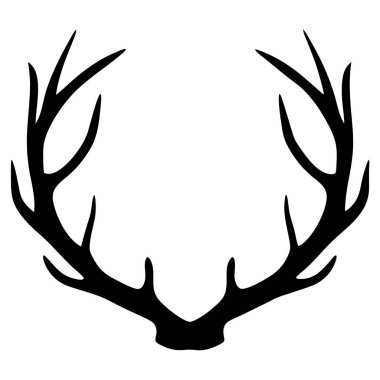 Arka planda bir geyik boynuzunun vektör silueti