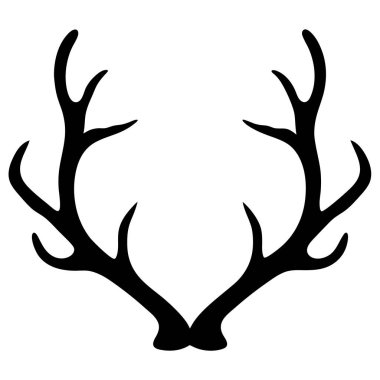 geyik boynuzu simgesi, siyah ve beyaz
