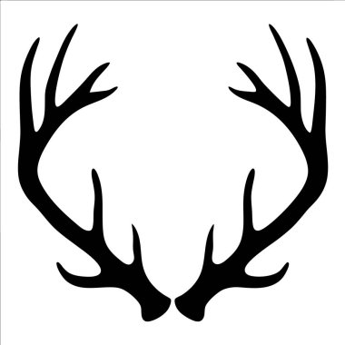 Geyik boynuzunun siyah silueti