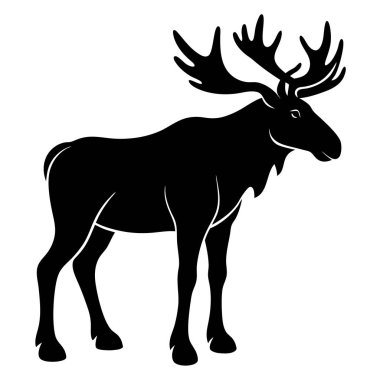 Geyik ikonu. Vahşi hayvan tasarımı. vektör grafiği