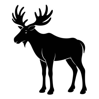 Beyaz arka planda bir geyik hayvanının vektör çizimi