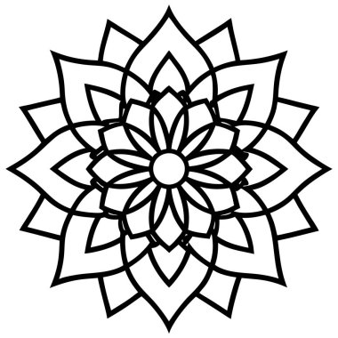 Çiçek mandala sanatı, Mandala vektör illüstrasyonu