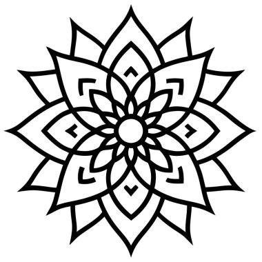Çiçek mandala sanatı, Mandala vektör illüstrasyonu