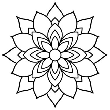 Çiçek mandala sanatı, Mandala vektör illüstrasyonu