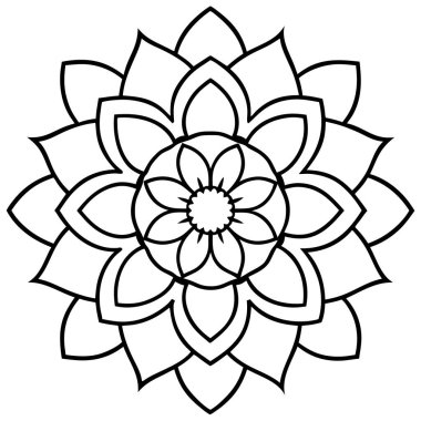 Çiçek mandala sanatı, Mandala vektör illüstrasyonu