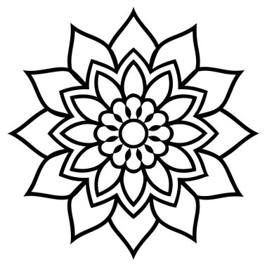 Çiçek mandala sanatı, Mandala vektör illüstrasyonu