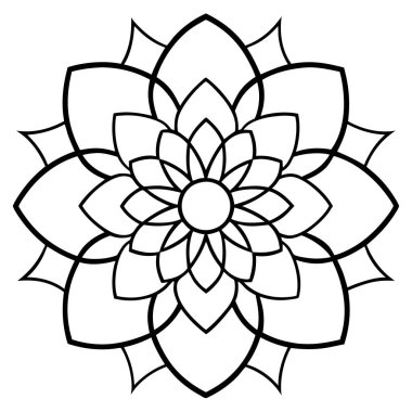 Basit mandala sanatı, Çember Mandala vektör illüstrasyonu
