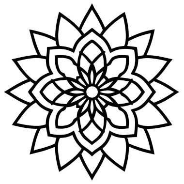 Süslemeli mandala vektörü, Çember Mandala ana hat vektörü