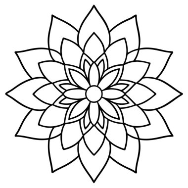 Süslemeli mandala vektörü, Çember Mandala ana hat vektörü
