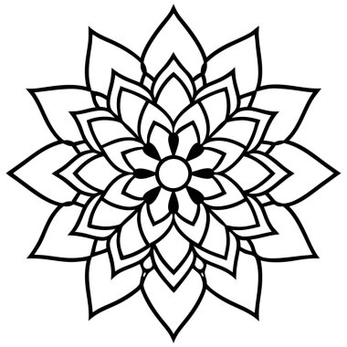 Süslemeli mandala vektörü, Çember Mandala ana hat vektörü