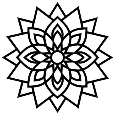 Süslemeli mandala vektörü, Çember Mandala ana hat vektörü