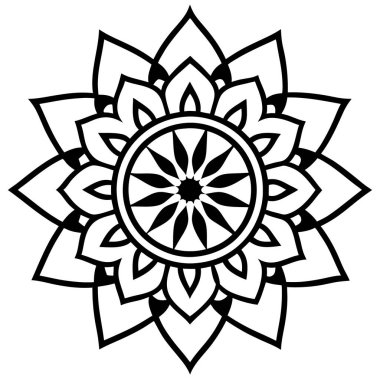Süslemeli mandala vektörü, Çember Mandala ana hat vektörü