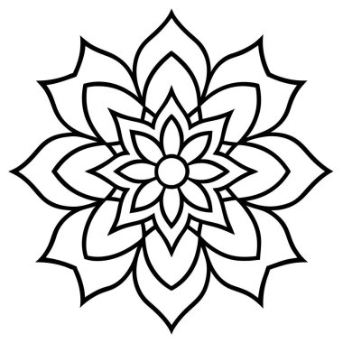 Süslemeli mandala vektörü, Çember Mandala ana hat vektörü
