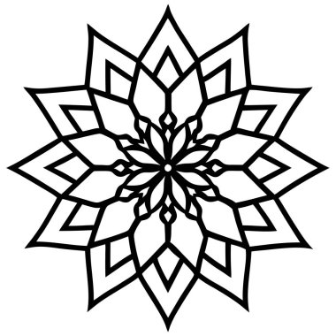 Güzel mandala vektörü, Mandala tasarım ana hatları vektörü