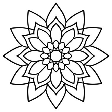 Güzel mandala vektörü, Mandala tasarım ana hatları vektörü