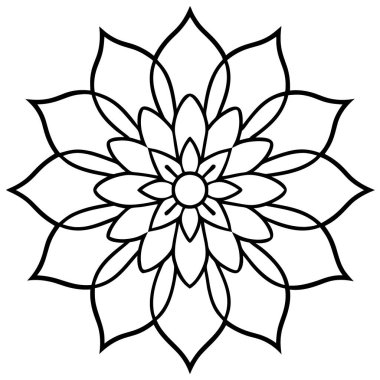 Beyaz arka planda çiçek mandala 'sı. mandala vektörü