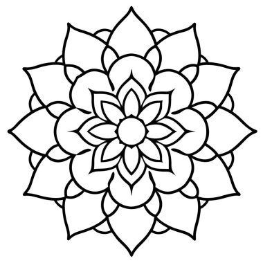 Beyaz arkaplanda çiçek mandala, mandala vektörü