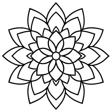 mandala çiçek süsleme simgesi, mandala vektörü