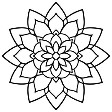 Beyaz arka planda çiçek mandala 'sı. mandala vektörü