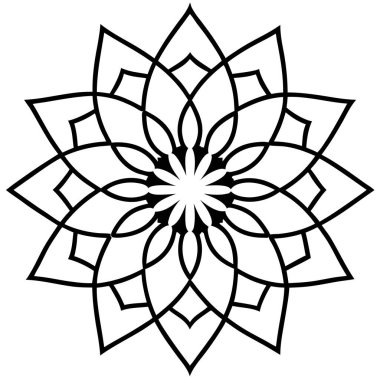 mandala vektör illüstrasyonu, siyah ve beyaz yaratıcı mandala vektörü