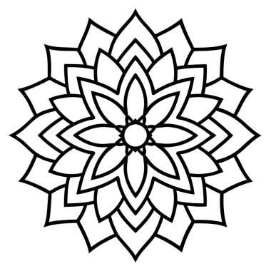 mandala vektör illüstrasyonu, siyah ve beyaz yaratıcı mandala vektörü