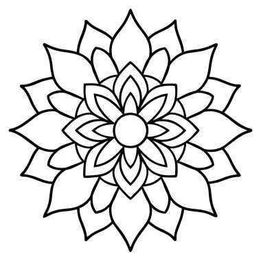 mandala vektör illüstrasyonu, siyah ve beyaz yaratıcı mandala vektörü