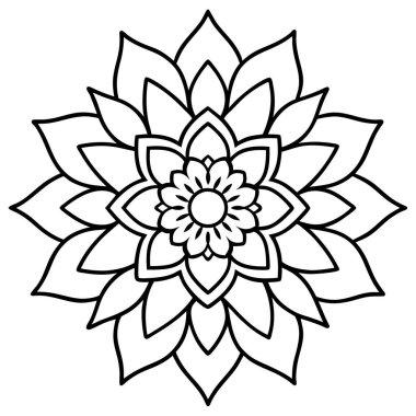 mandala vektör illüstrasyonu, siyah ve beyaz yaratıcı mandala vektörü
