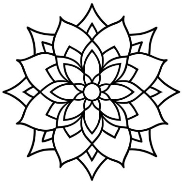 mandala vektör illüstrasyonu, siyah ve beyaz yaratıcı mandala vektörü