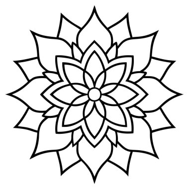 mandala vektör illüstrasyonu, siyah ve beyaz yaratıcı mandala vektörü