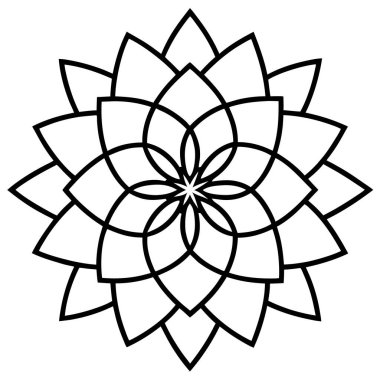 mandala vektör illüstrasyonu, siyah ve beyaz yaratıcı mandala vektörü