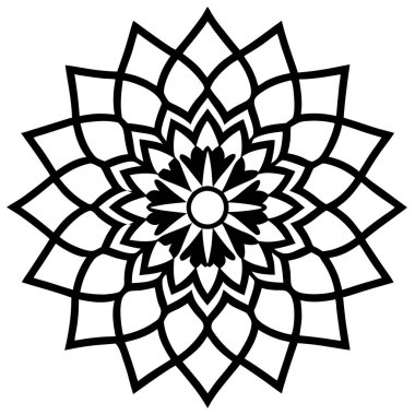 mandala vektör illüstrasyonu, siyah ve beyaz yaratıcı mandala vektörü