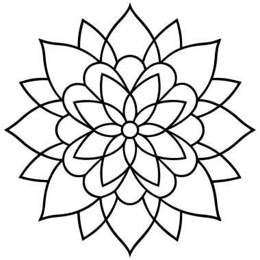 mandala vektör illüstrasyonu, siyah ve beyaz yaratıcı mandala vektörü