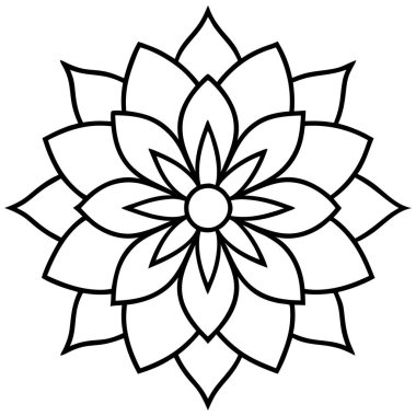 mandala vektör illüstrasyonu, siyah ve beyaz yaratıcı mandala vektörü