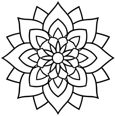 Çiçek ve arka planın vektör çizimi. Yaratıcı mandala vektörü