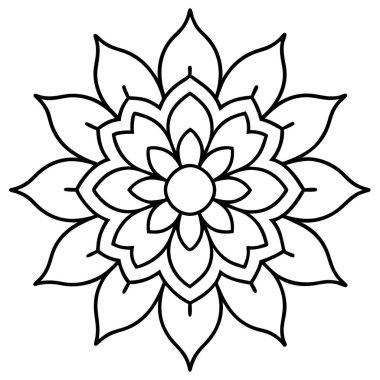 Güzel çiçek süslemesinin vektör çizimi. Yaratıcı mandala vektörü